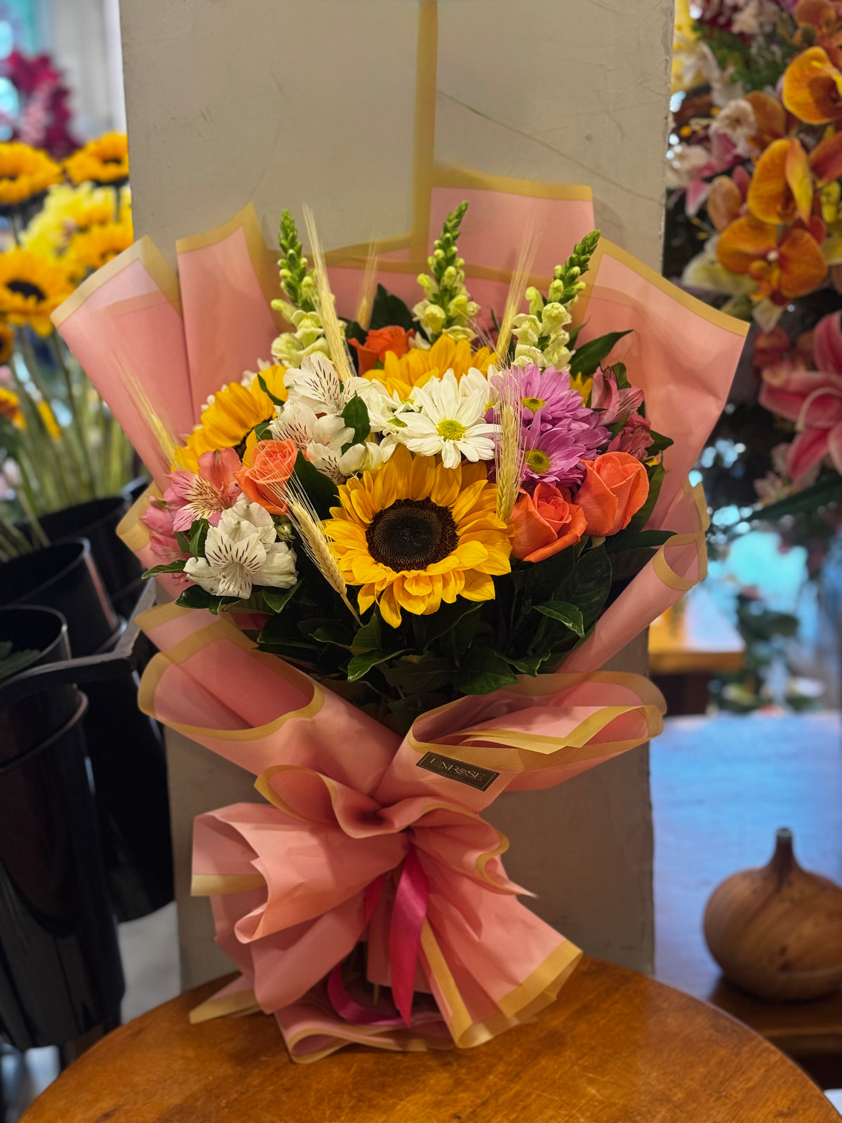 Sunflower and Colorful Flower Bouquet