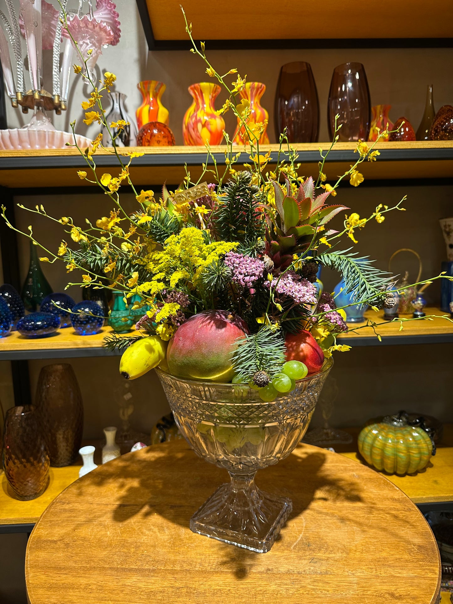 Luxurious Arrangement with Natural Flowers and Fruits