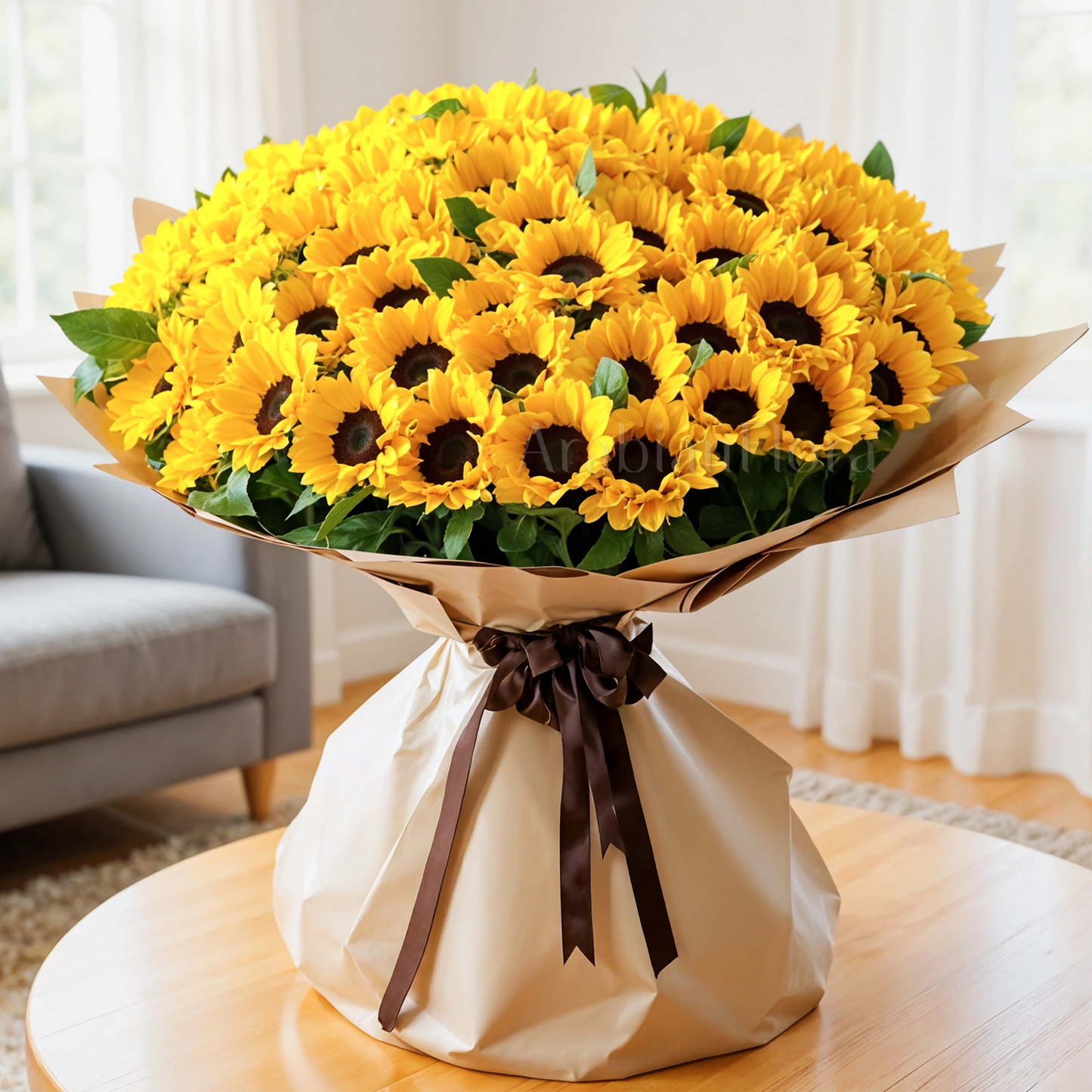 Luxurious Bouquet with 100 Natural Sunflowers – Exclusive ENROSE Order