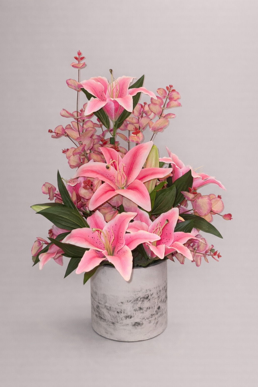 Artificial Arrangement of Elegant Pink Lilies