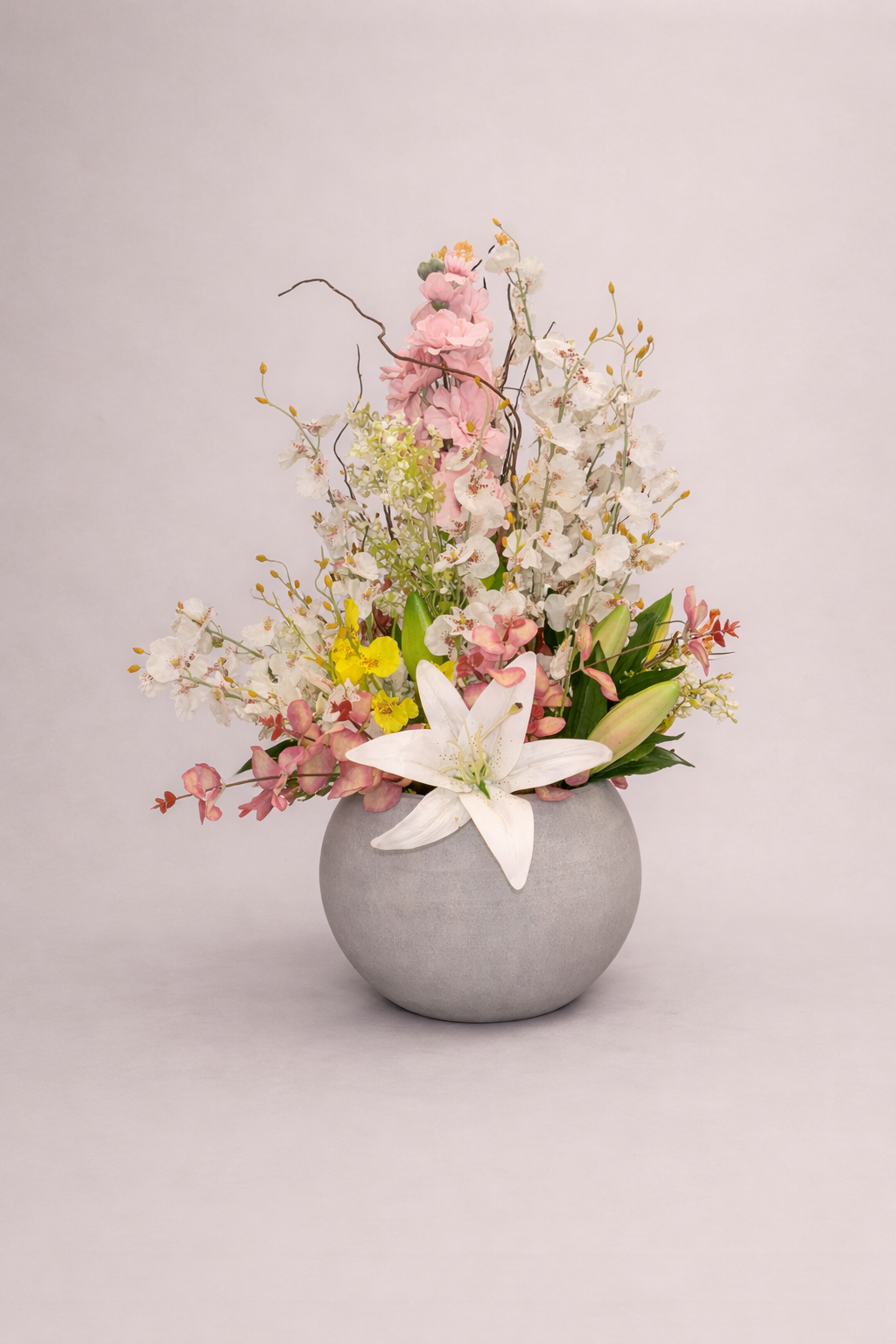 Elegant Artificial Floral Arrangement with White Lily