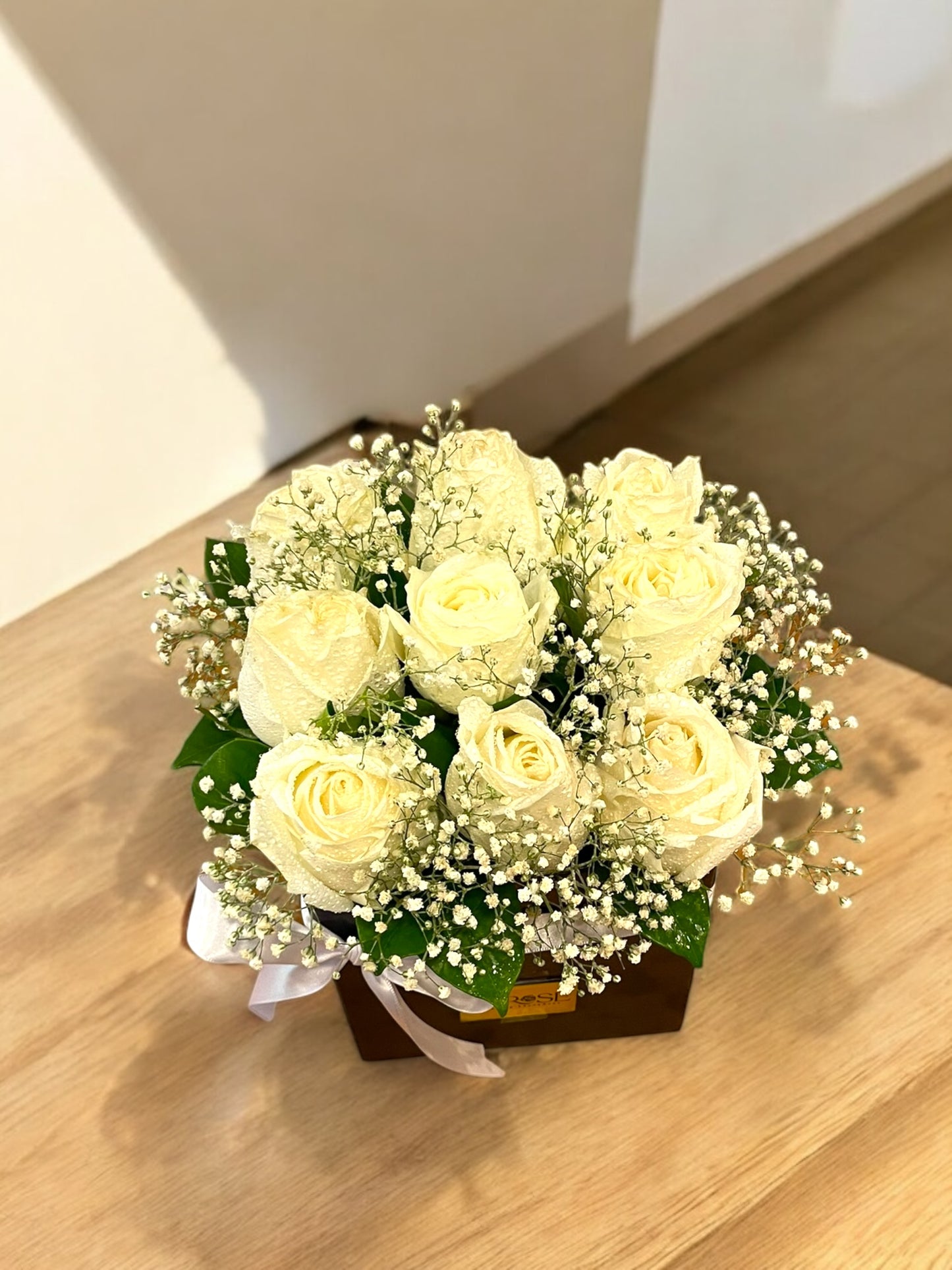 White Rose Arrangement in Luxury Box