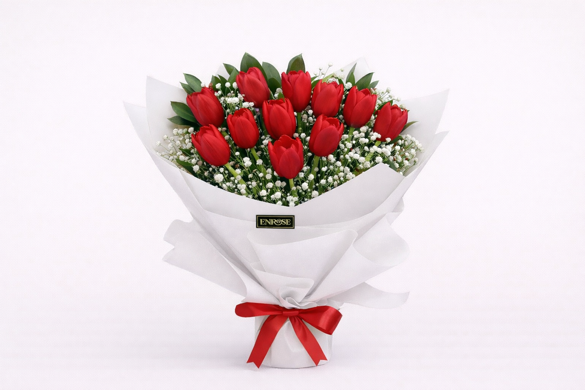 Buquê com 10 Tulipas Vermelhas | Enrose
