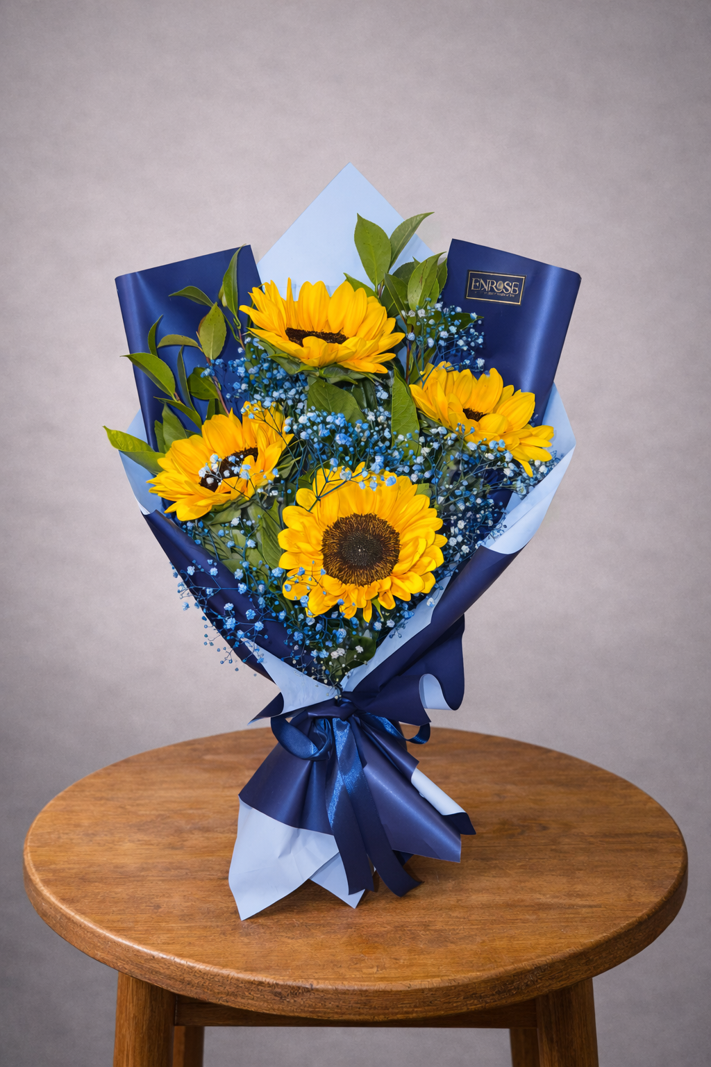 Bouquet of Sunflowers and Blue Flowers - ENROSE's Balance of Beauty and Nature
