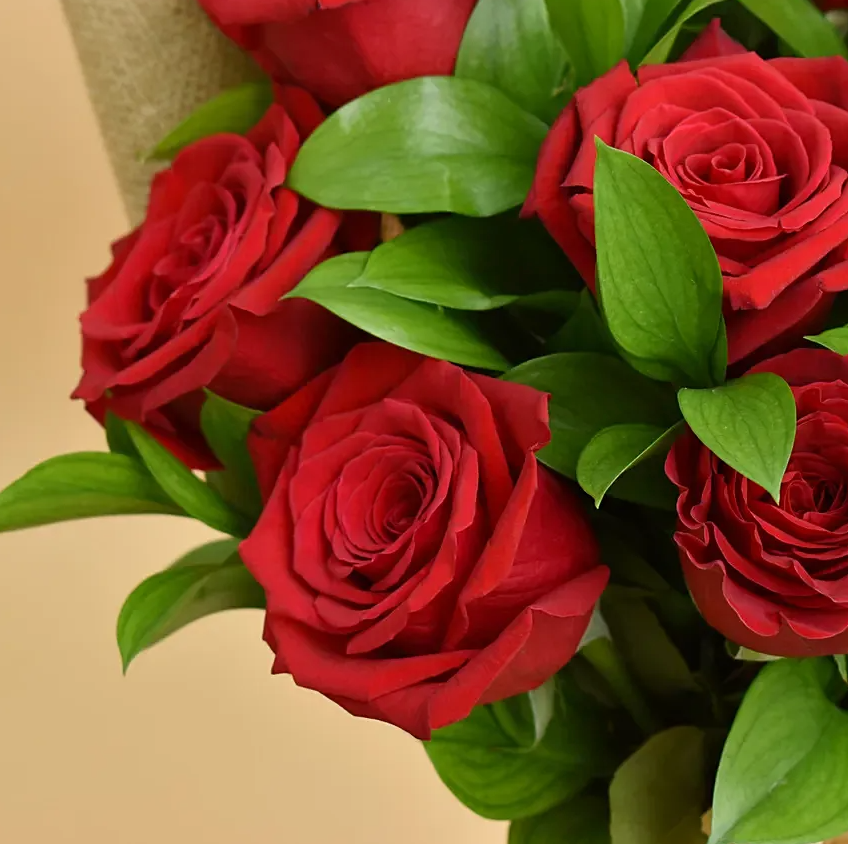 Bouquet of 12 Colombian Red Roses - Beauty and Romance