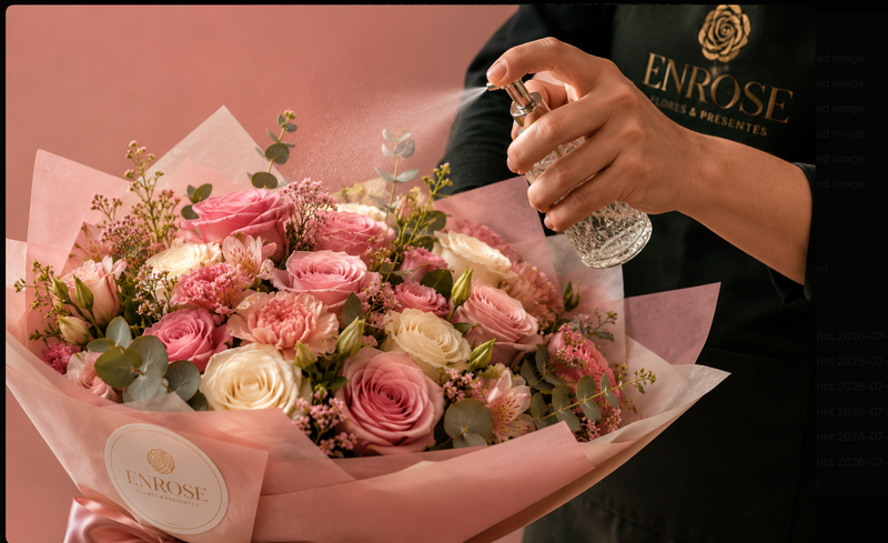 Composição floral Enrose