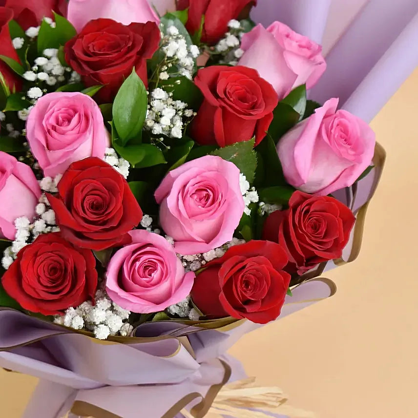 Spirit of Love and Romance: Bouquet of Red and Pink Roses