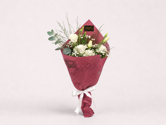 White Lisianthus Bouquet - Sophistication and Purity by ENROSE