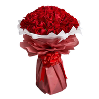 Encanto do Amor: Buquê de Cinquenta Rosas Vermelhas Colombianas