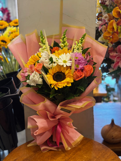 Sunflower and Colorful Flower Bouquet