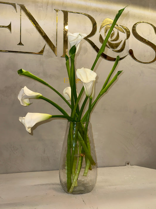Calla Lily Arrangement in Glass Vase