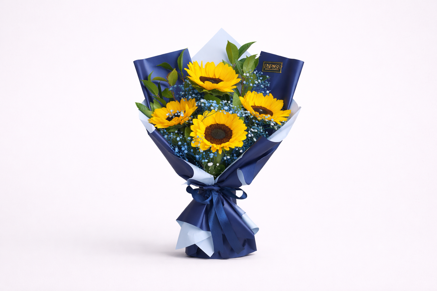 Bouquet of Sunflowers and Blue Flowers - ENROSE's Balance of Beauty and Nature