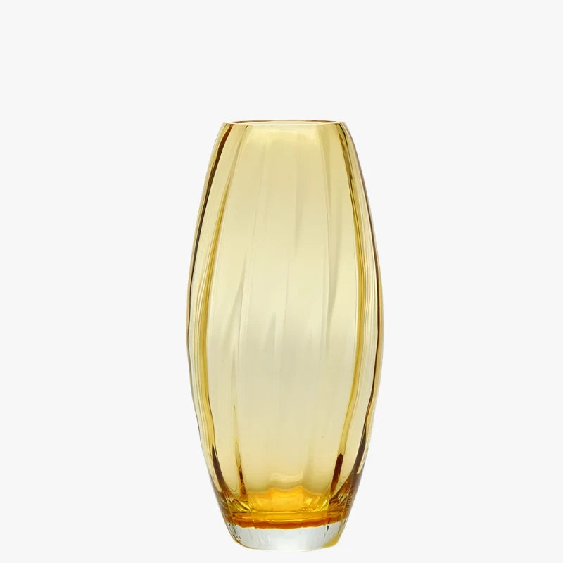 Wavy Olive Vase G Ca'd'Oro Murano Crystals 27 cm