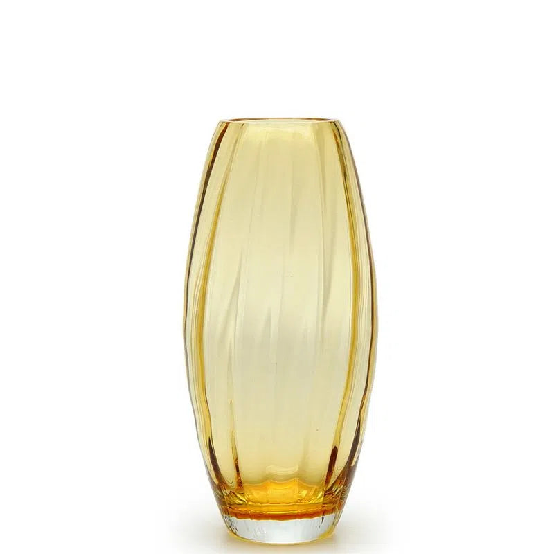 Wavy Olive Vase G Ca'd'Oro Murano Crystals 27 cm