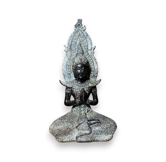 MEDITATING THAI BUDDHA FIGURINE 30 CM RESIN