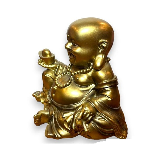 HAPPY BUDDHA FIGURINE LYING 15 CM RESIN