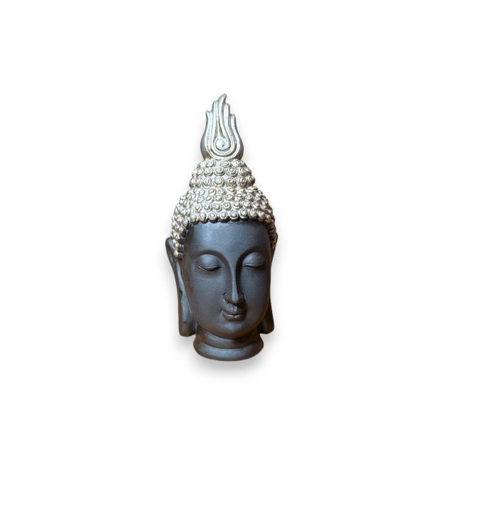 BUDDHA HEAD FIGURINE 15 CM RESIN