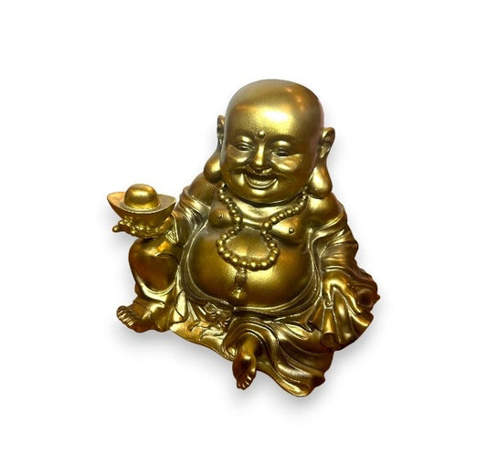 HAPPY BUDDHA FIGURINE LYING 15 CM RESIN