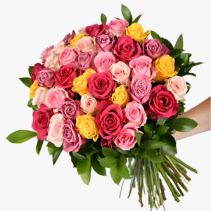 Abraços de Cores com 36 Rosas