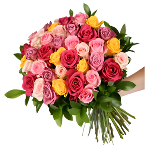 Abraços de Cores com 36 Rosas Colombianas