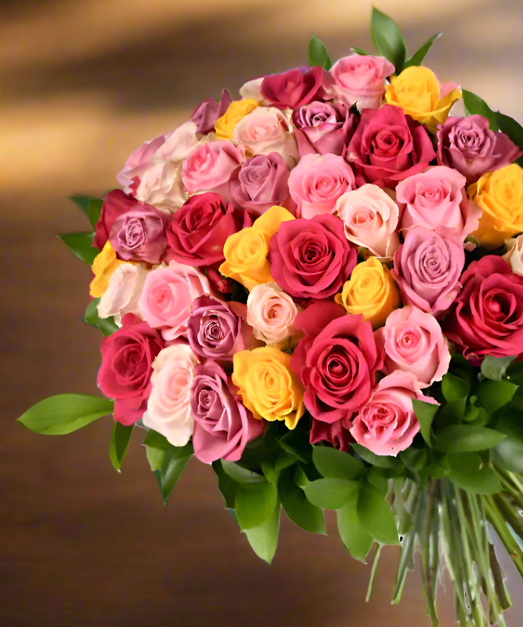 Abraços de Cores com 36 Rosas Colombianas