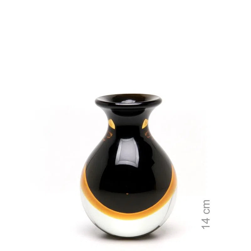 Vaso Bicolor Mini Alto Ca´d'Oro Cristais Murano 14cm