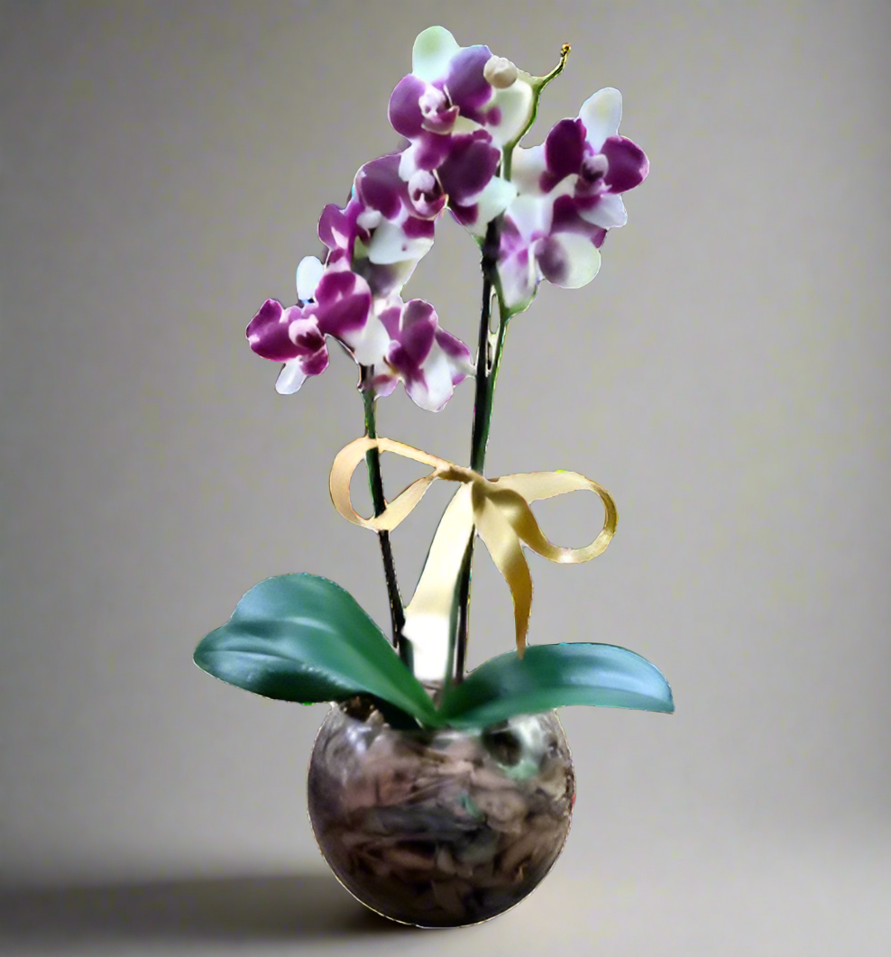 Orquídea Phalaenopsis Dalmata com vaso