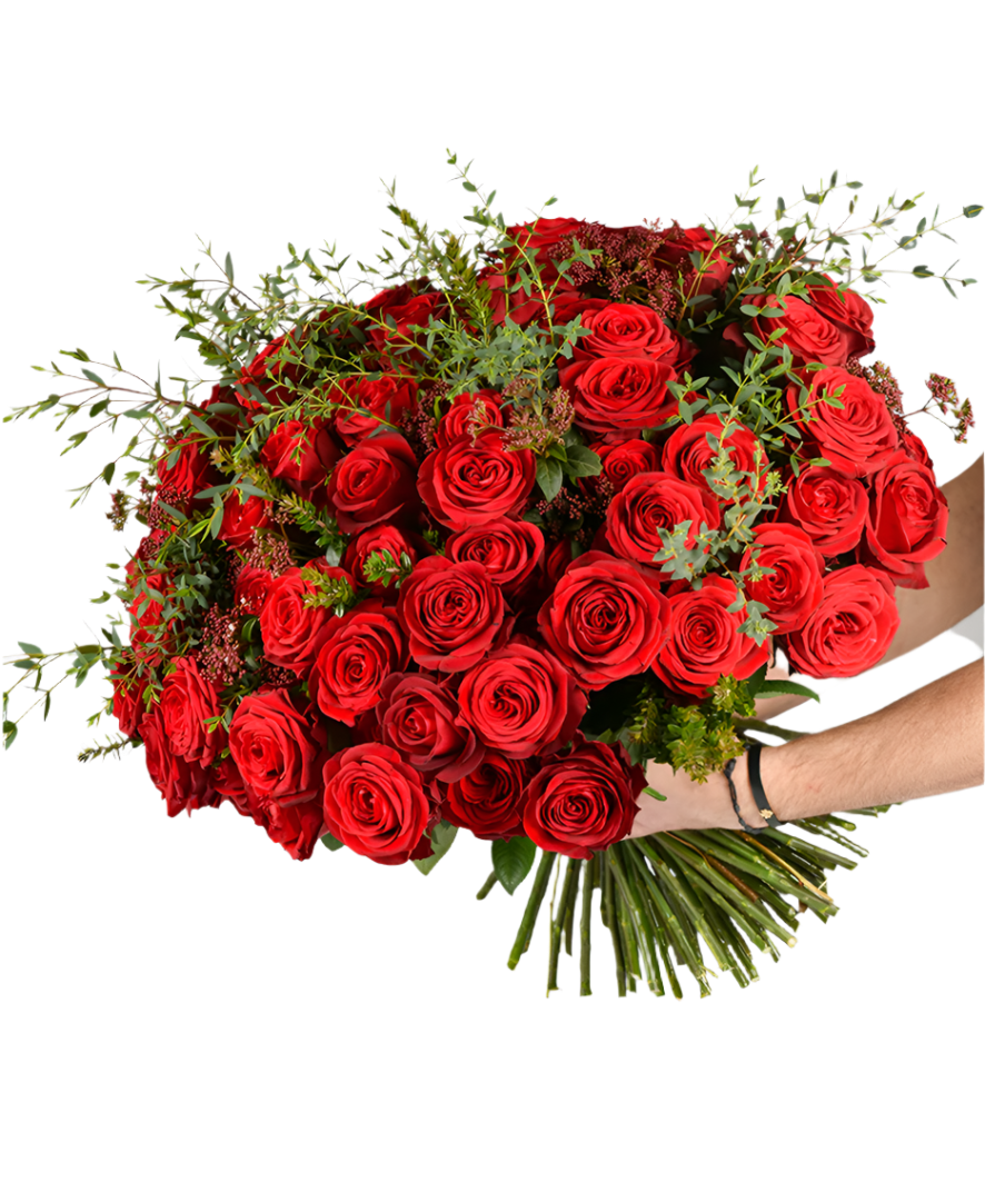 Buquê de 75 rosas Vermelhas Colombianas