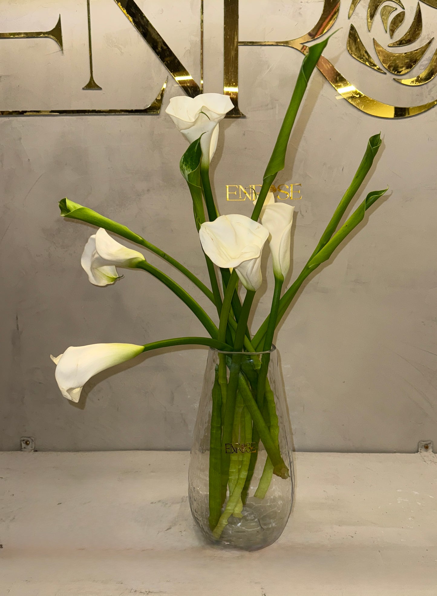 Calla Lily Arrangement in Glass Vase