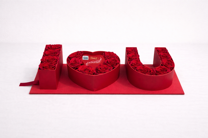 Love Box com Rosas Vermelhas e Chocolate