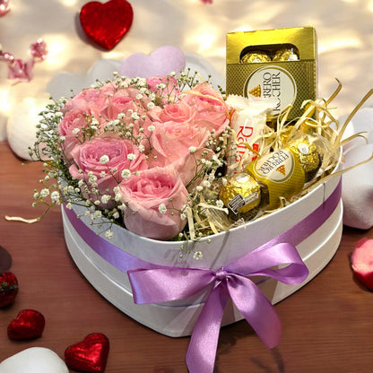 Heart of Roses and Chocolates - A Tribute of Love and Elegance