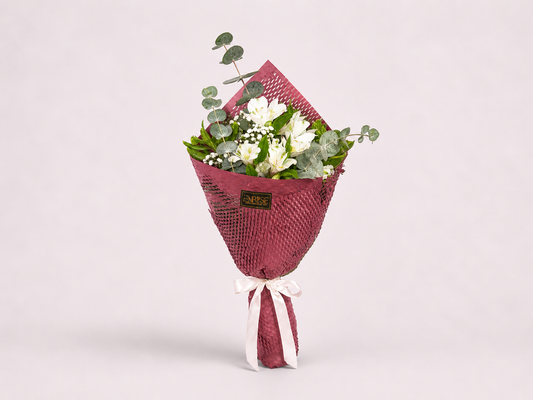 Bouquet of White Alstroemerias - Purity and Elegance by ENROSE