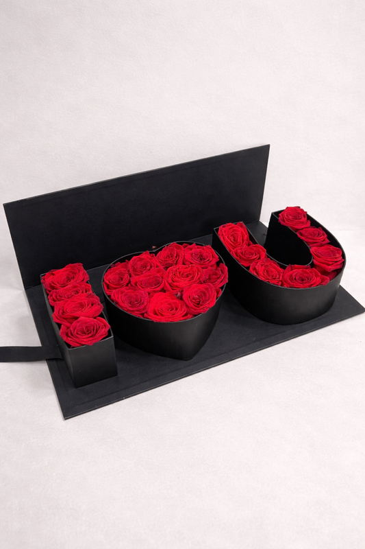 LOVE Box Luxo com Rosas Vermelhas