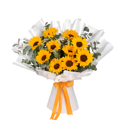 Radiant Sunflower Bouquet - A Sparkling Gift for Special Moments by ENROSE