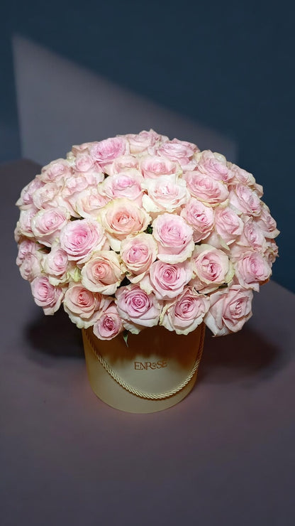 Luxurious Arrangement of Pink Roses in Exclusive ENROSE Box