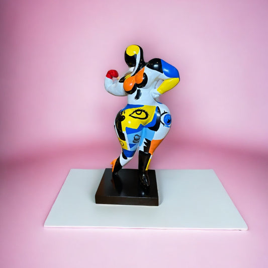 COLORFUL RESIN WOMAN GYMNAST FIGURINE