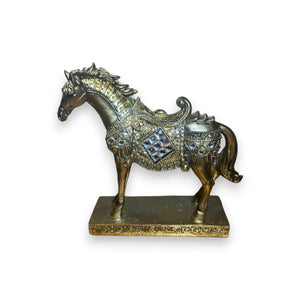 Estatueta Cavalo dourado 24cm