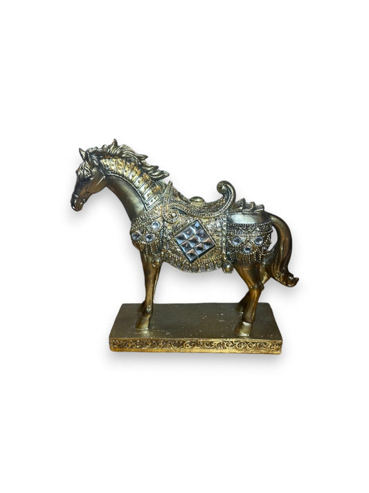 Estatueta Cavalo dourado 24cm