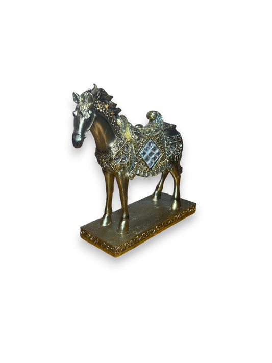 Estatueta Cavalo dourado 24cm