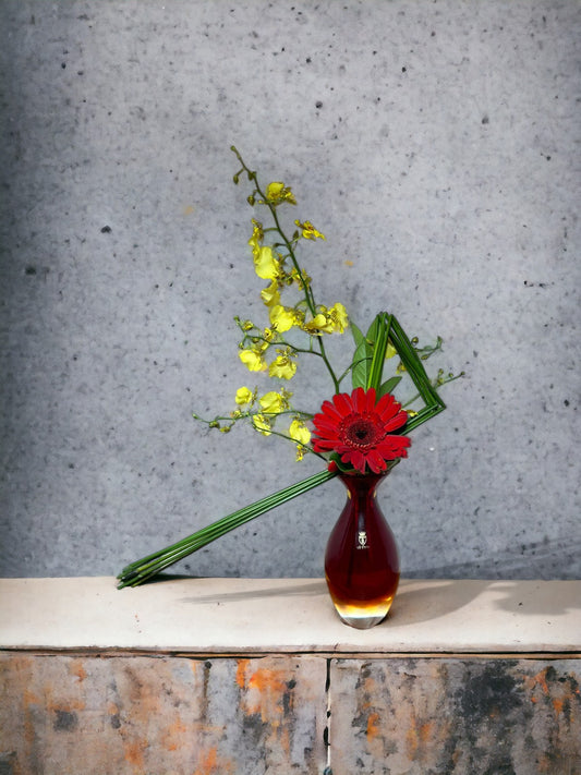 Arranjo Naturalde Gerbera em Cristal Murano