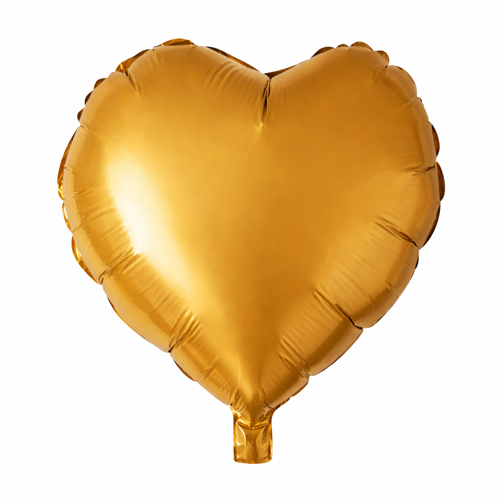 Balão Coração Metalizado Dourado