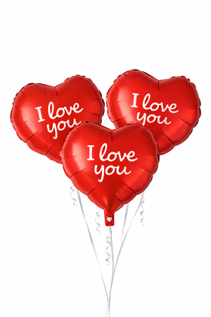 Kit 3 Balões Coração “I Love You”