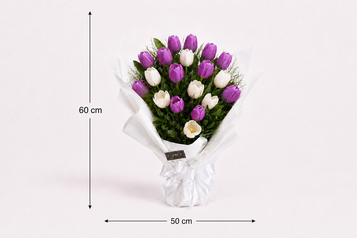 Buquê Premium Duo de Tulipas Lilás e Branco | Enrose