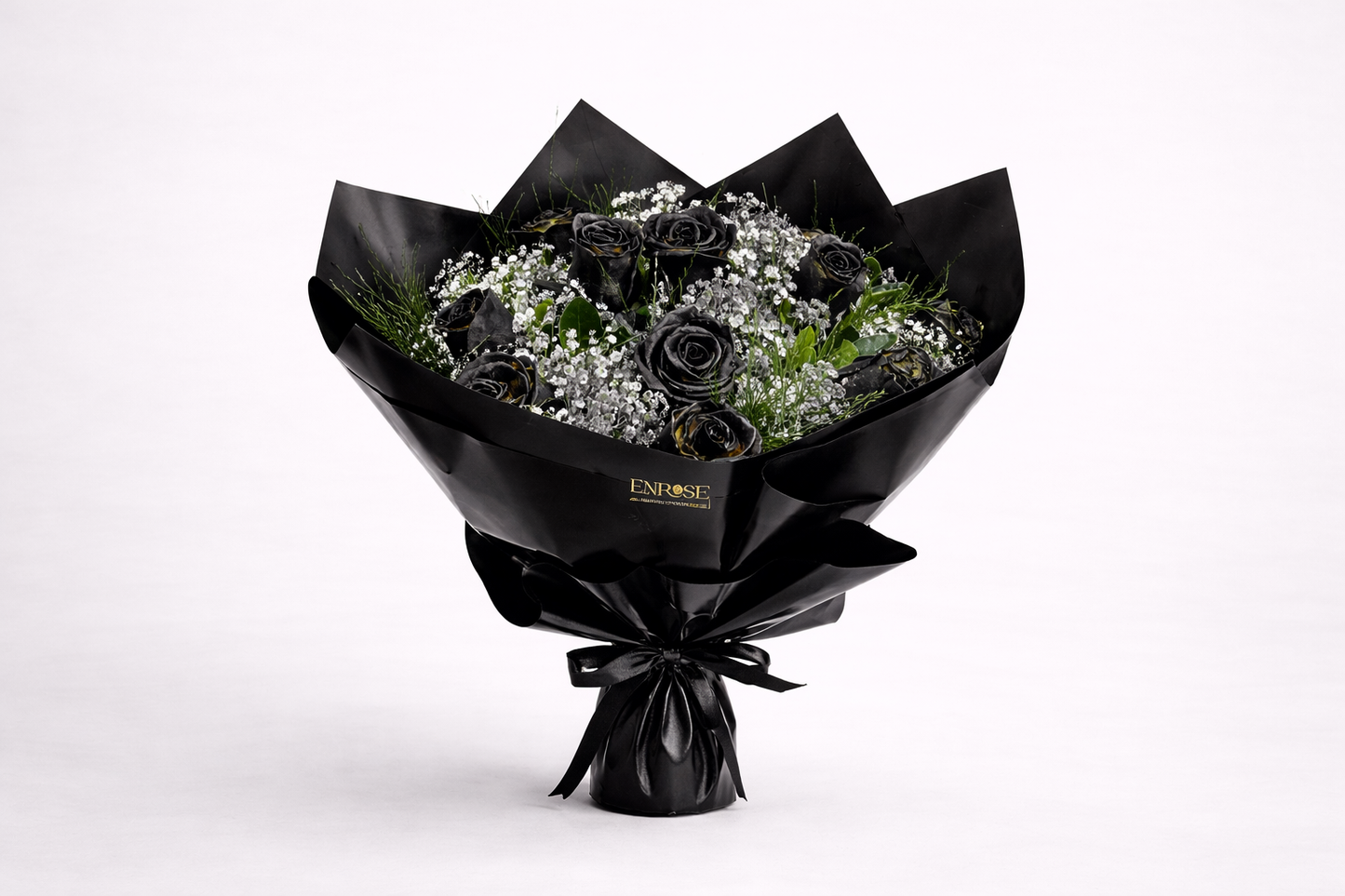 Buquê Premium com 12 Rosas Pretas