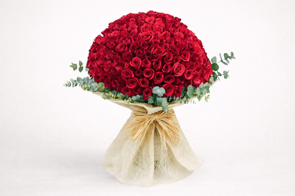 Passion Floral Bouquet in Red with 200 Colombian Roses