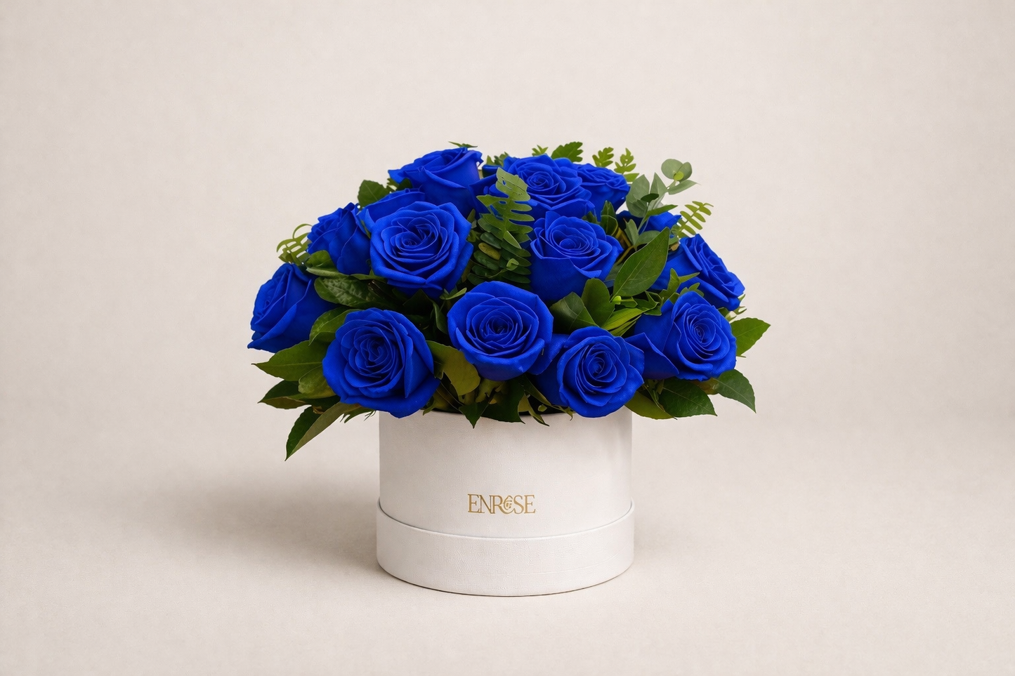 Caixa Azul Royal – 25 Rosas Azuis