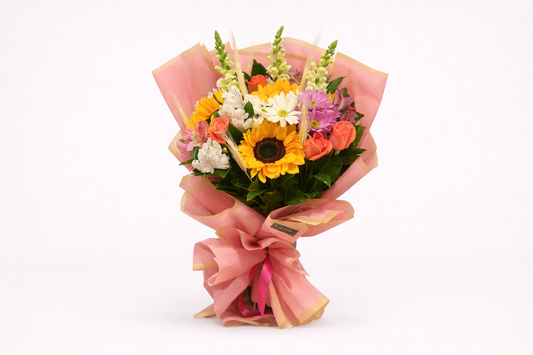 Buquê Alegre com Girassol e Flores Mistas