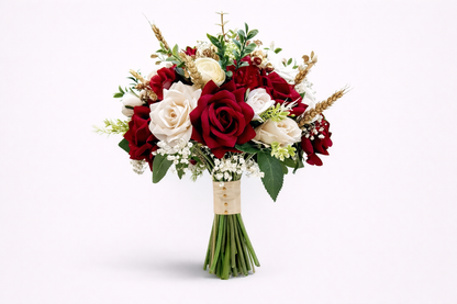 Classic Bouquet with Red and White Roses