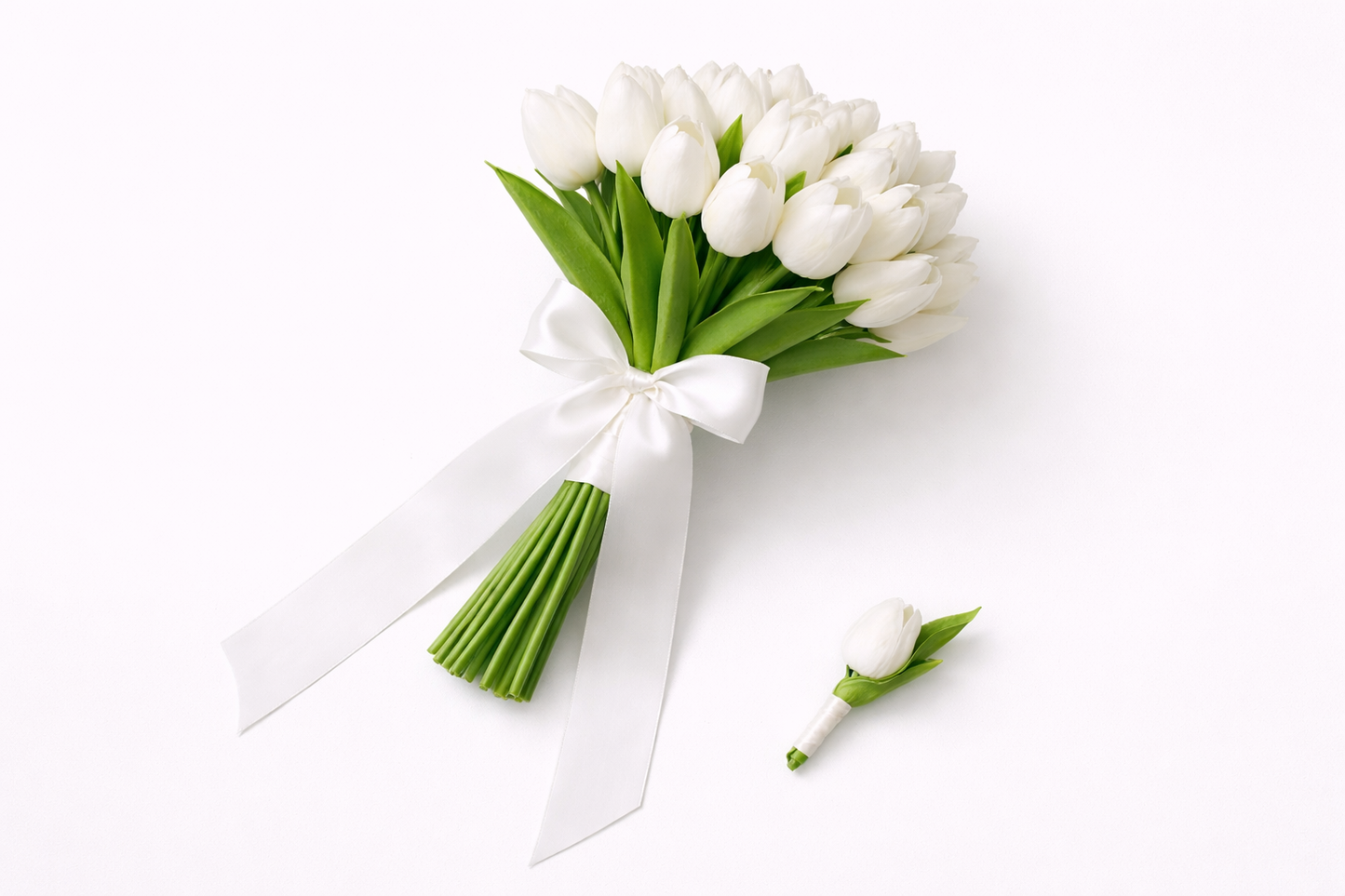 Bridal Bouquet with White Tulips – Classic Elegance