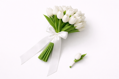 Bridal Bouquet with White Tulips – Classic Elegance
